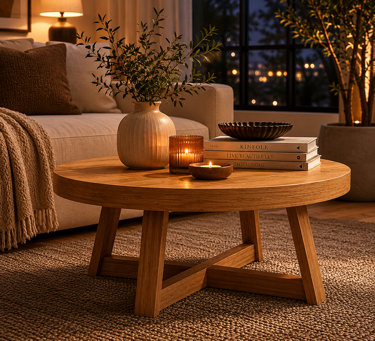 Arka™ Round Pine Coffee Table