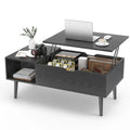 Adjustable Lift-Top Coffee Table with Storage Shelf - 39.37" x 19.7" Wooden Dining and Living Room Desk