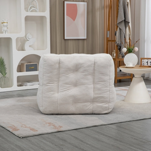 Orin™ Velvet Bean Bag Chair – Cream