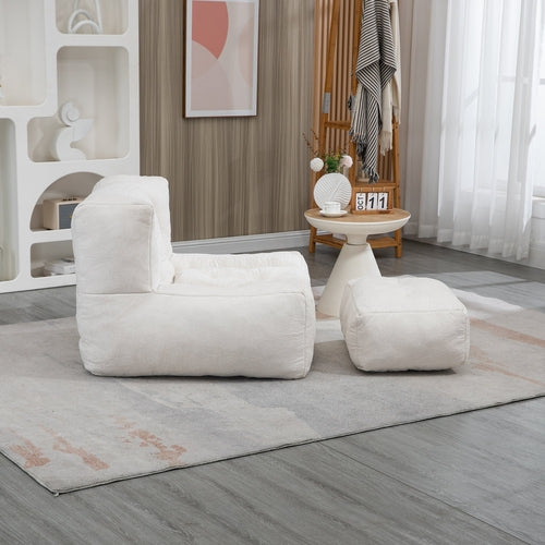 Orin™ Velvet Bean Bag Chair – Cream