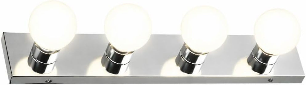 500892 4-Light Vanity Strip Light Contemporary Dimmable for Bathroom, Bedroom, Makeup Vanity, Polished Chrome