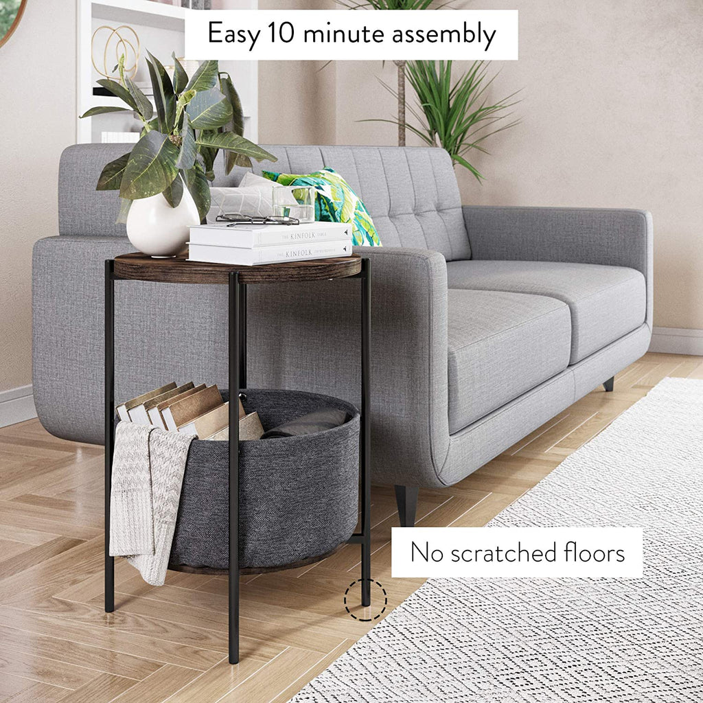 Modern Round Accent Table for Living Room, Bedroom, and Nursery
