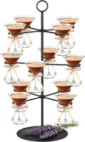 Cocktail Tree Stand for Parties Brunch,3 Tiers 12 Holders Drink Tower Wine Glass Holder Stand,Champagne Tower Martinis Tree,Wine Glasses Display Margarita Tower Drink Stand for Mimosa Bar Party Bridal