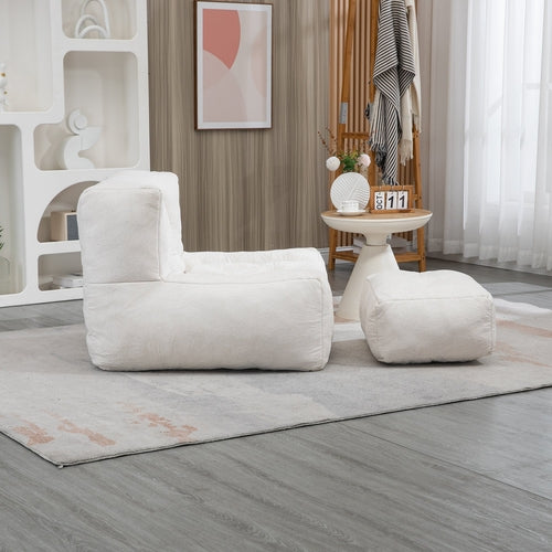 Orin™ Velvet Bean Bag Chair – Cream
