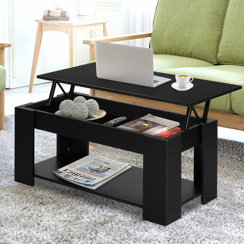 Arka™ Lift-Top Coffee Table – Black Storage