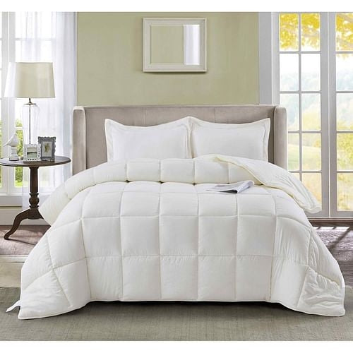 Velora™ Reversible Comforter Set – Off White (Queen)