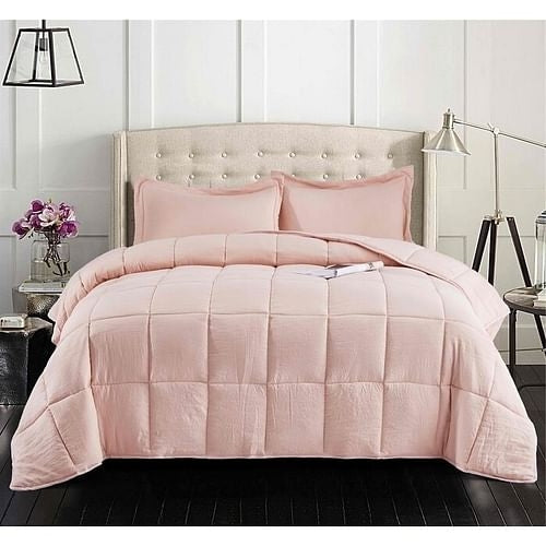 Velora™ Reversible Comforter Set – Pink (Queen)