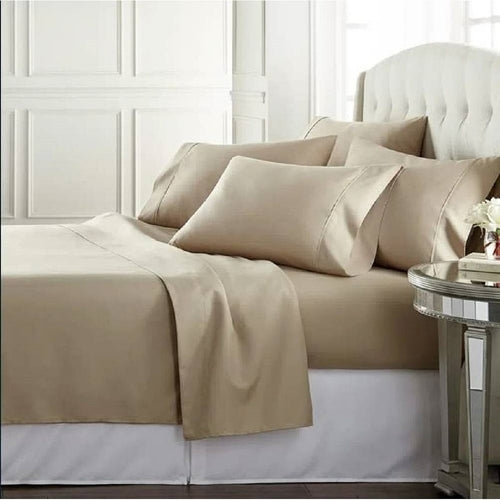 Velora™ Egyptian Cotton Sheet Set – Taupe (Queen)