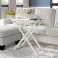 Arka™ Folding TV Tray Table – White Wood