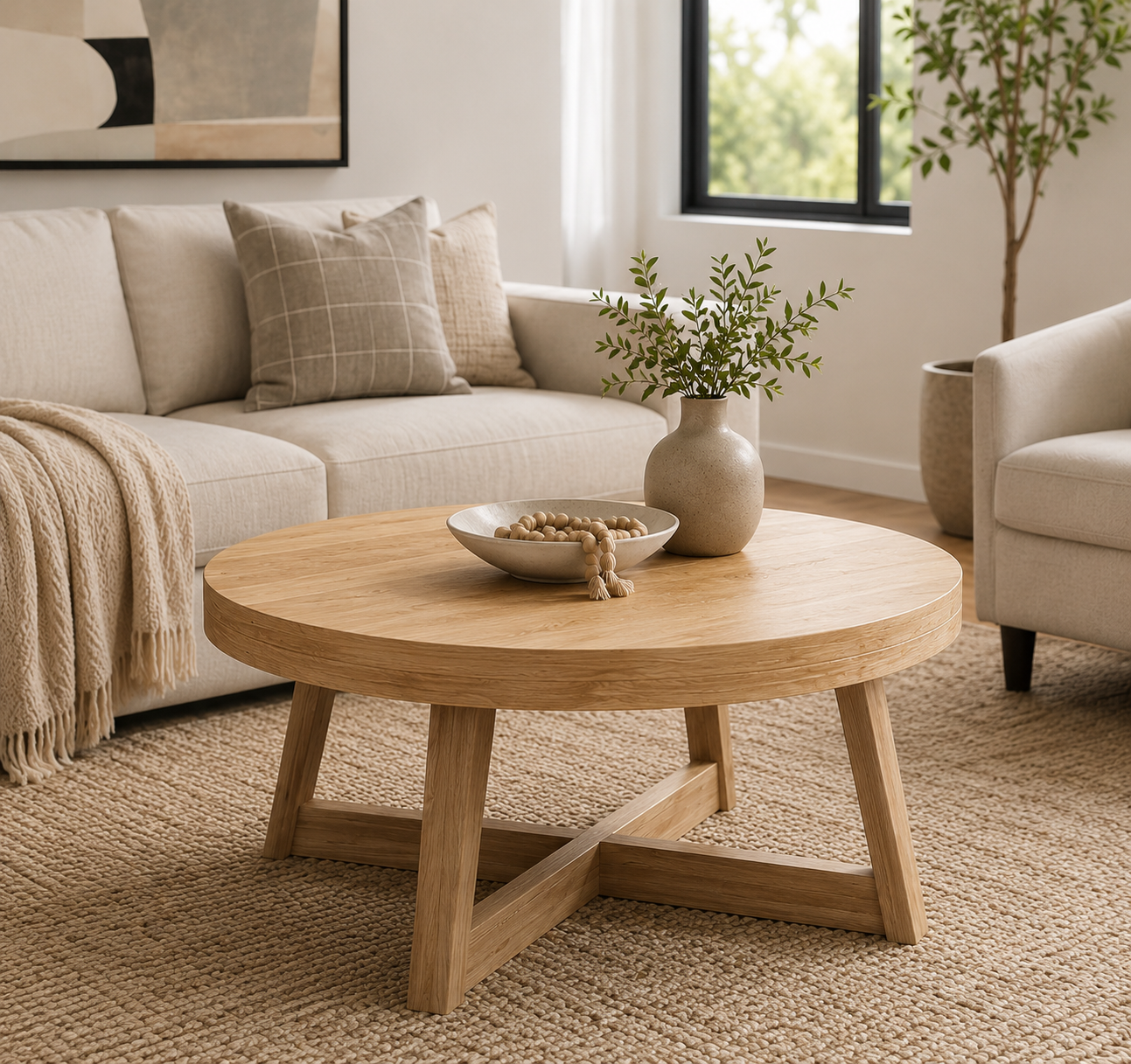 Arka™ Round Pine Coffee Table