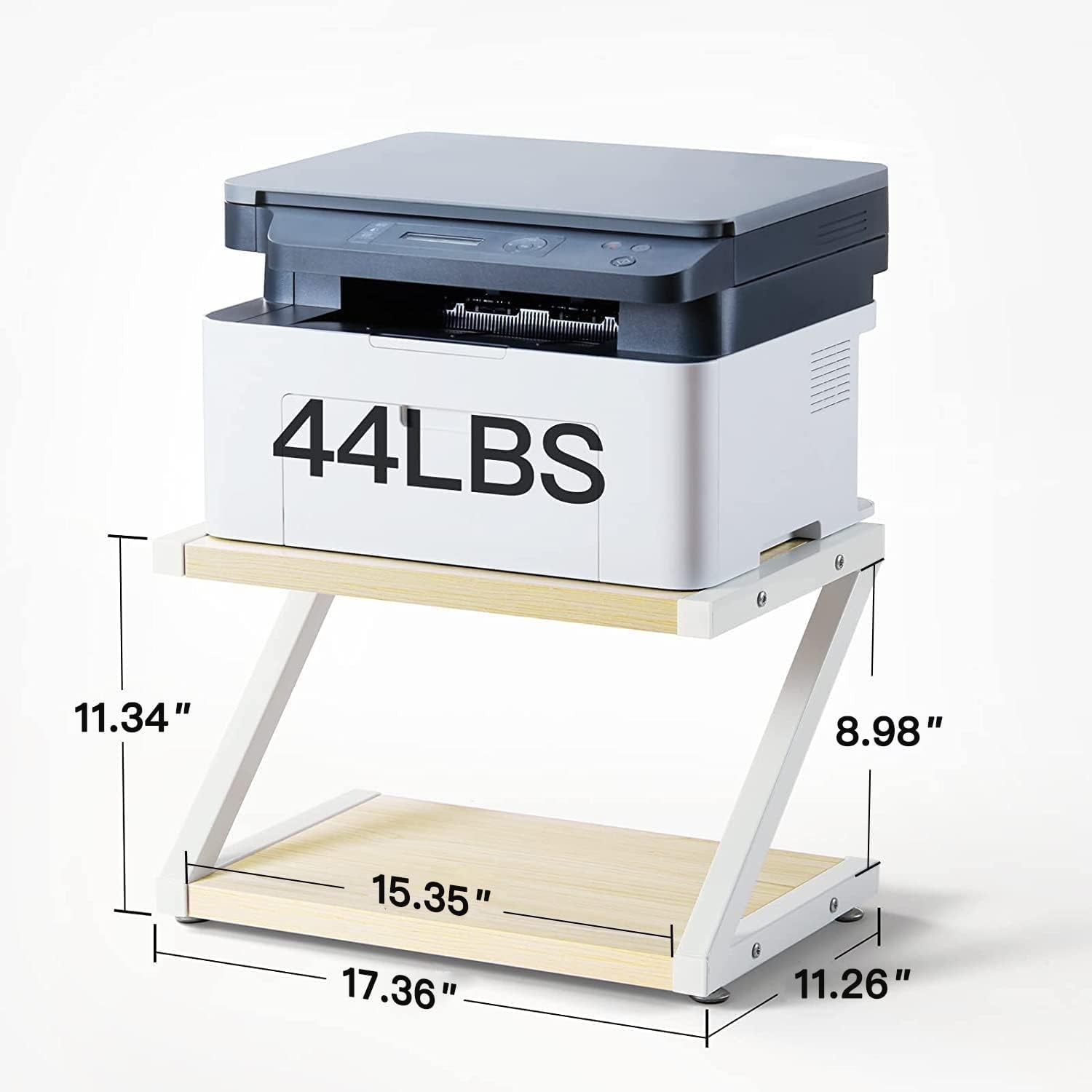 Desktop Stand for Printer - Desktop Shelf with anti - Skid Pads for Space Organizer as Storage Shelf, Book Shelf, Double Tier Tray with Hardware & Steel for MINI 3D Printer by