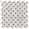 5 Sheets Marble Mosaic Tile for Kitchen Backsplash, Bathroom Shower Floor Etc, Knot Collection, Strips and Dots, 12"X12"X3/8", Polished (Set of 5 Sheets, MM 7201 - Basket)