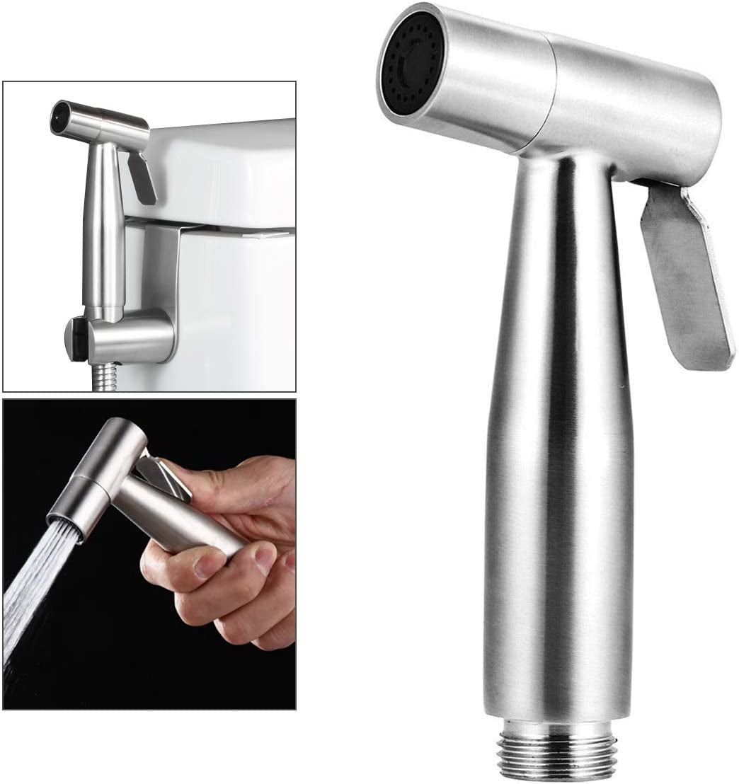 Handheld Bidet Sprayer for Toilet,  Baby Cloth Diaper Sprayers Bidets for Toilet Stainless Steel Brushed Nickel Bathroom Hand Held Shattaf Shower Wall&Toilet Mount (Bidet Sprayer Head Only)