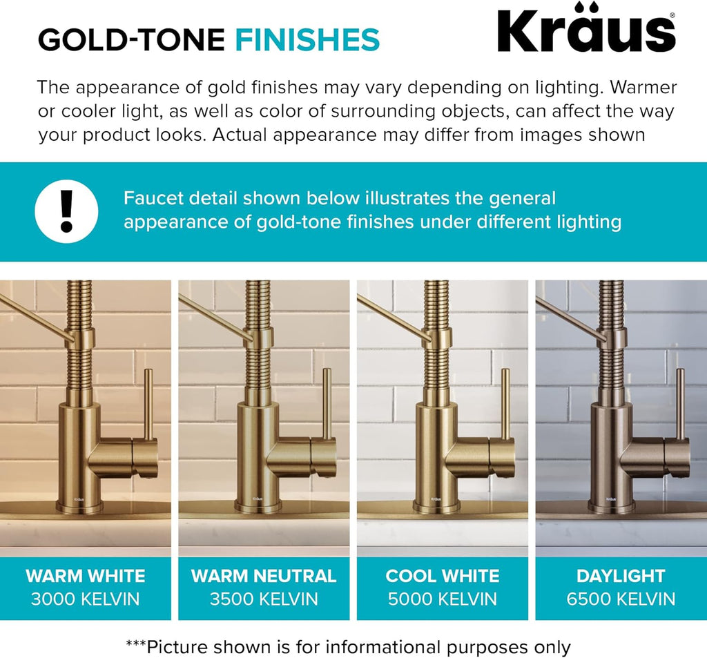 Bolden Commercial Style 2-Function Single Handle Pull down Kitchen Faucet in Spot-Free Brushed Brass, KPF-1610BB